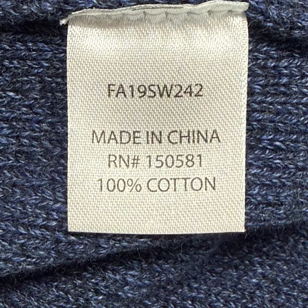 Flag & Anthem Sweater Men Large Blue Mixed Stitch Charmaine 1/4 Zip Pullover NWT - Picture 8 of 12